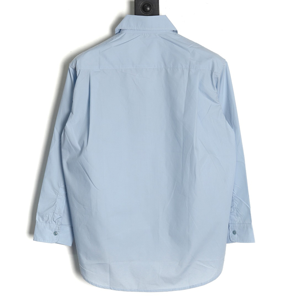 Loewe chest pocket cuffs embroidered logo lapel shirt TSK1