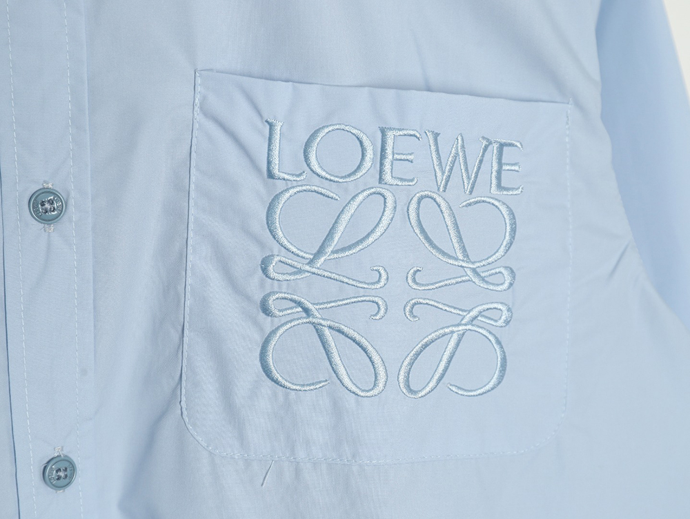 Loewe chest pocket cuffs embroidered logo lapel shirt TSK1