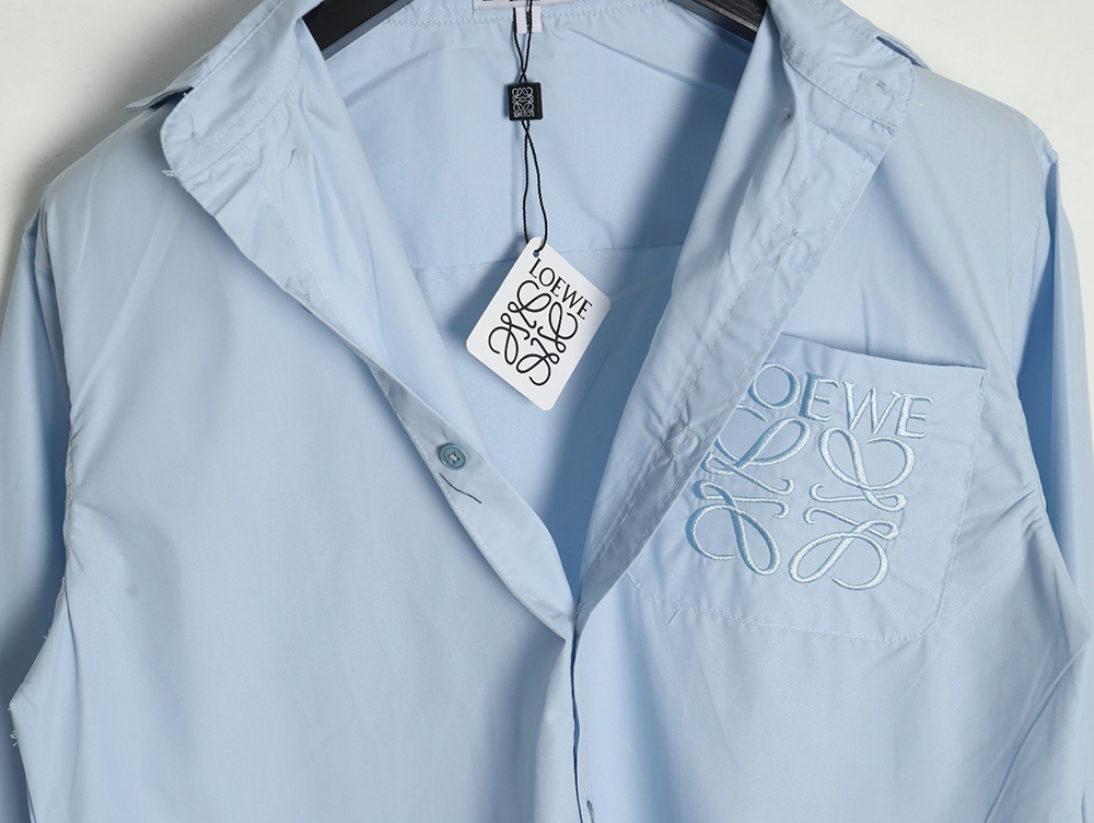 Loewe chest pocket cuffs embroidered logo lapel shirt TSK1