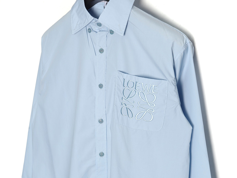 Loewe chest pocket cuffs embroidered logo lapel shirt TSK1