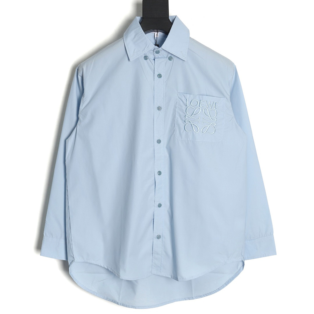 Loewe chest pocket cuffs embroidered logo lapel shirt TSK1