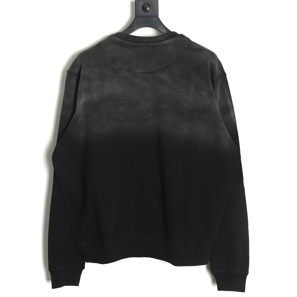 Prada gradient washed triangle logo round neck sweatshirt