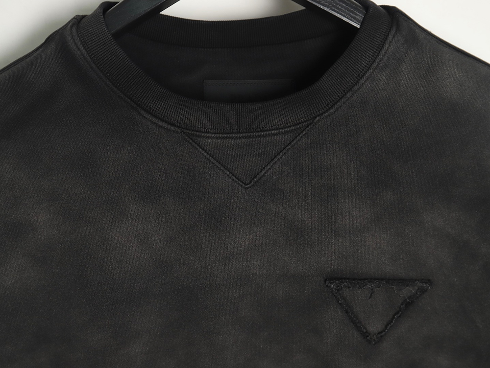 Prada gradient washed triangle logo round neck sweatshirt