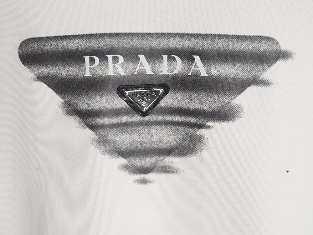 Prada Phantom Triangle Logo Print Crewneck Sweatshirt