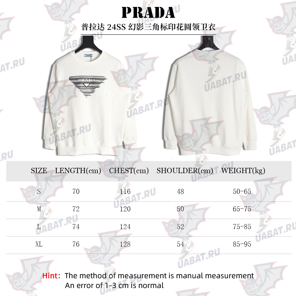 Prada Phantom Triangle Logo Print Crewneck Sweatshirt