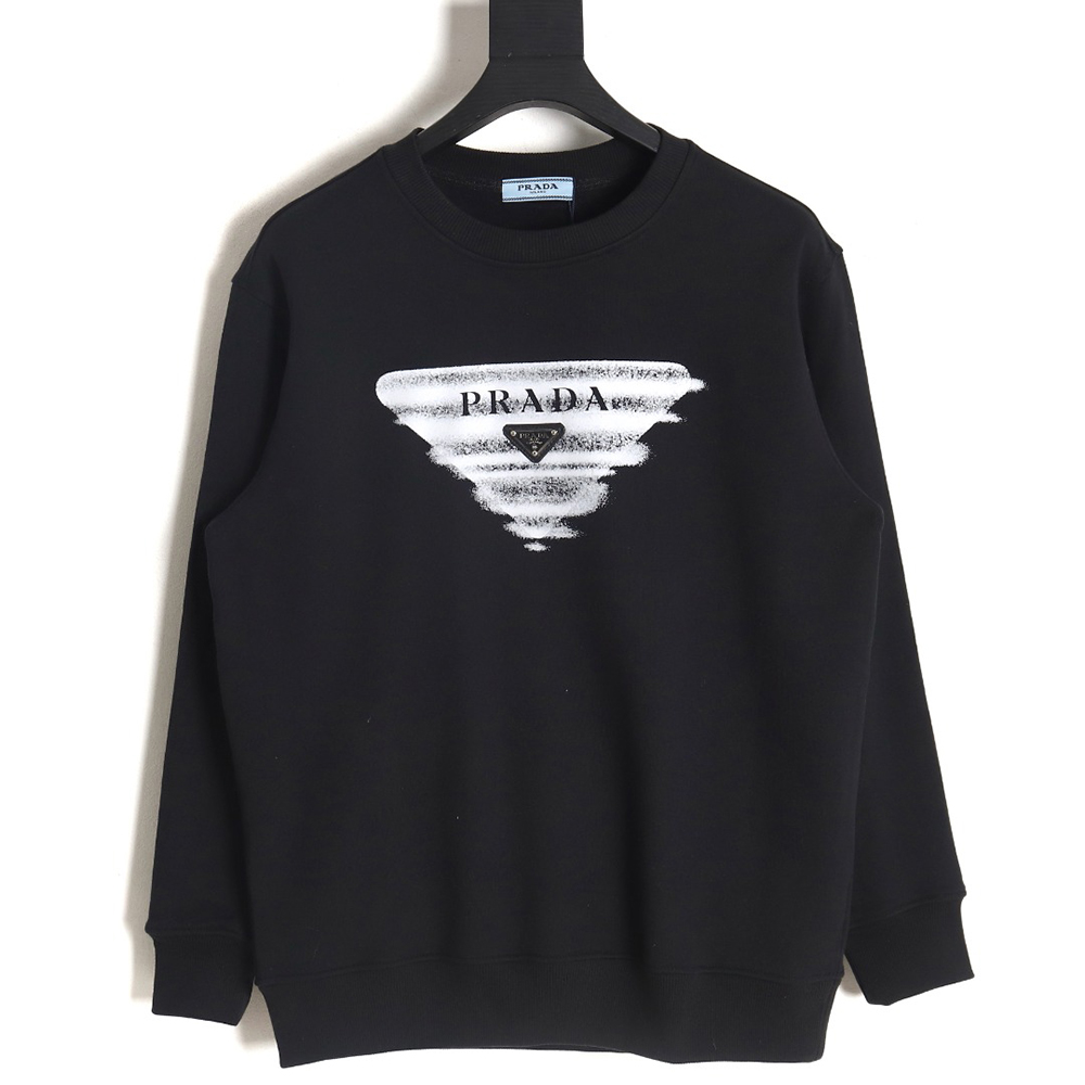 Prada Phantom Triangle Logo Print Crewneck Sweatshirt TSK1