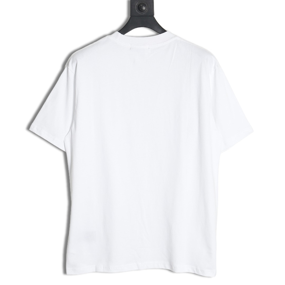 Prada wavy line triangle embroidered short-sleeved T-shirt