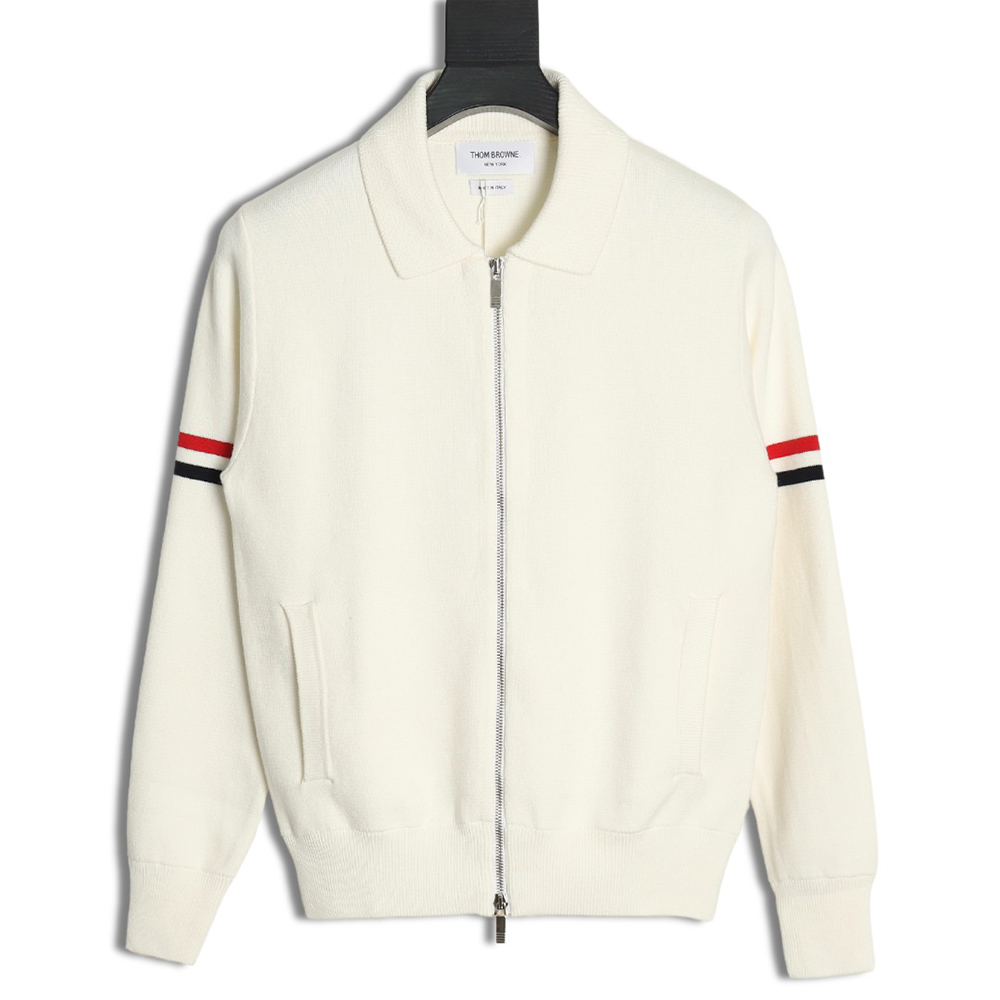 Thom Browne Zip-up jacket with webbing sleeves