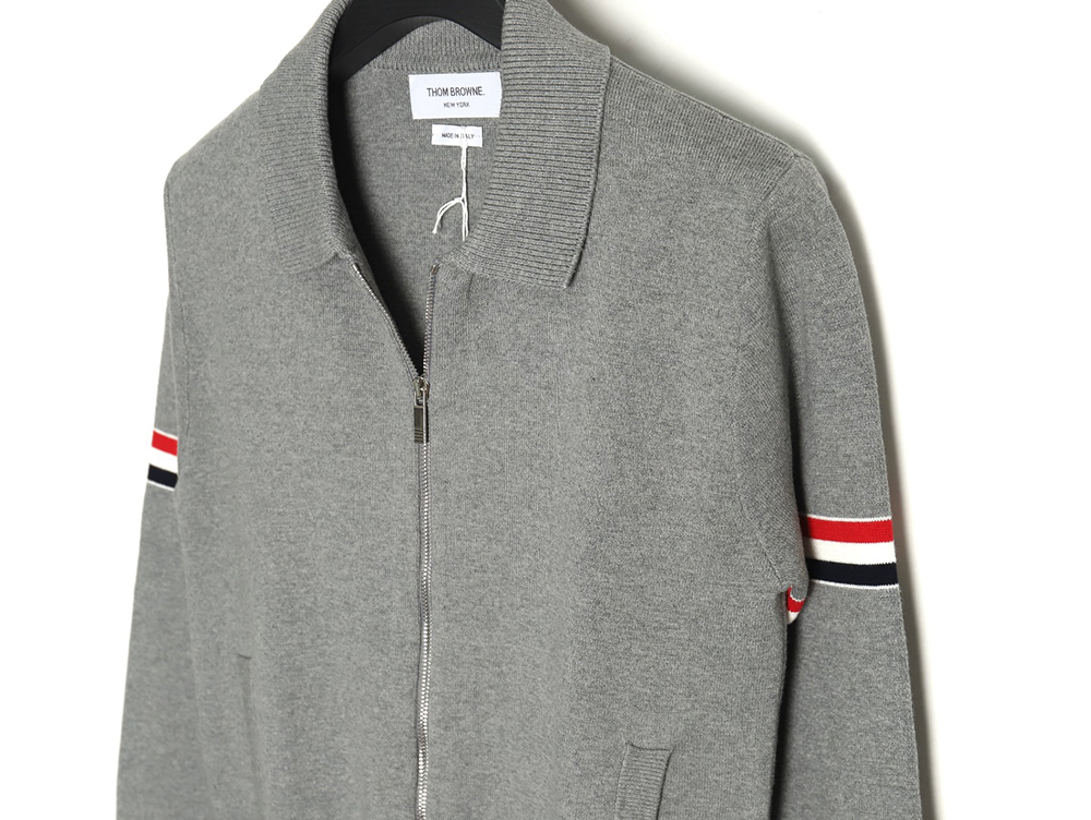 Thom Browne Zip-up jacket with webbing sleeves TSK1