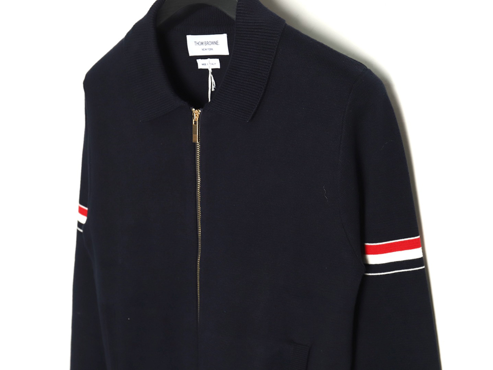 Thom Browne Zip-up jacket with webbing sleeves TSK2