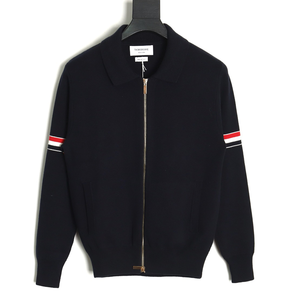 Thom Browne Zip-up jacket with webbing sleeves TSK2