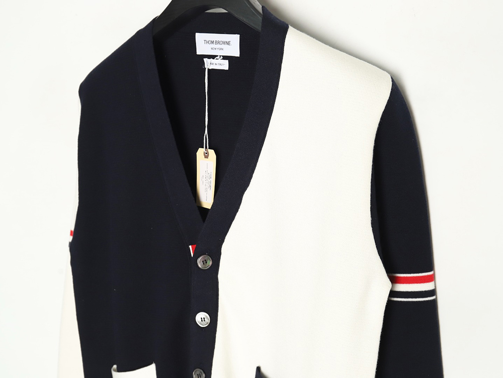 Thom Browne Double Sleeve Web Band Cardigan Sweater