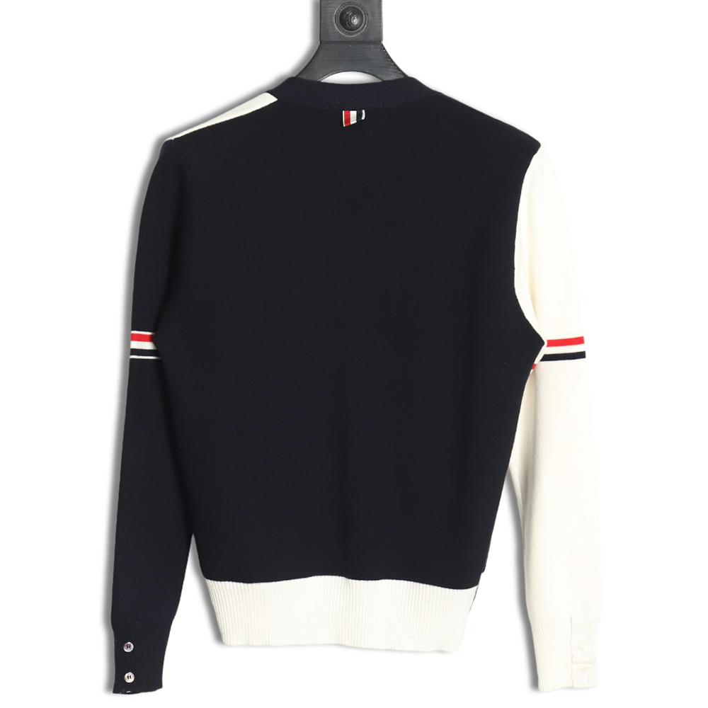 Thom Browne Double Sleeve Web Band Cardigan Sweater