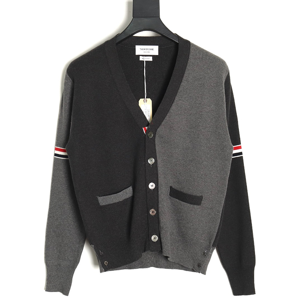 Thom Browne Double Sleeve Web Band Cardigan Sweater TSK1