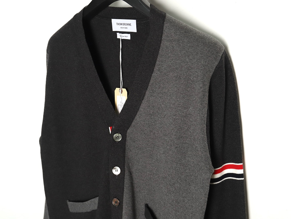 Thom Browne Double Sleeve Web Band Cardigan Sweater TSK1