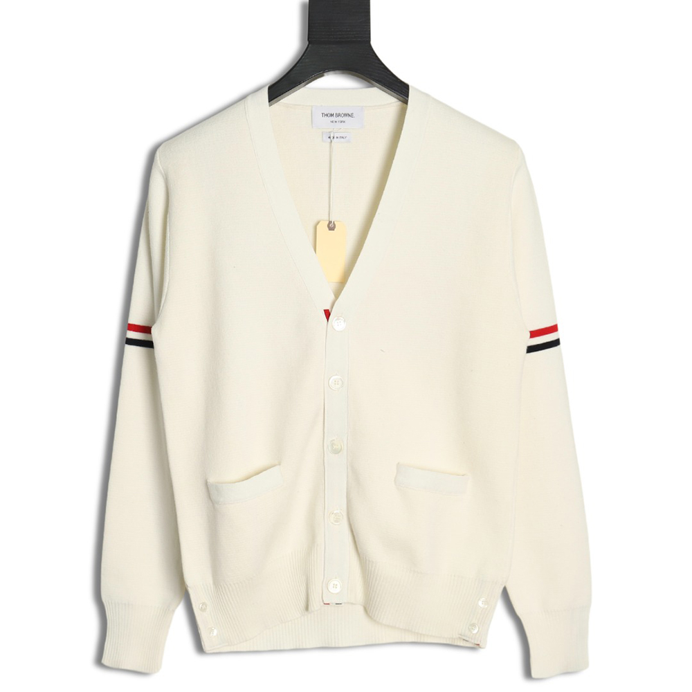 Thom Browne Double Sleeve Web Band Cardigan Sweater TSK2