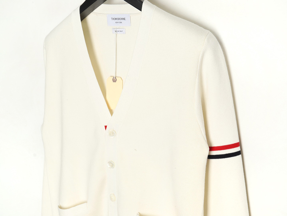 Thom Browne Double Sleeve Web Band Cardigan Sweater TSK2