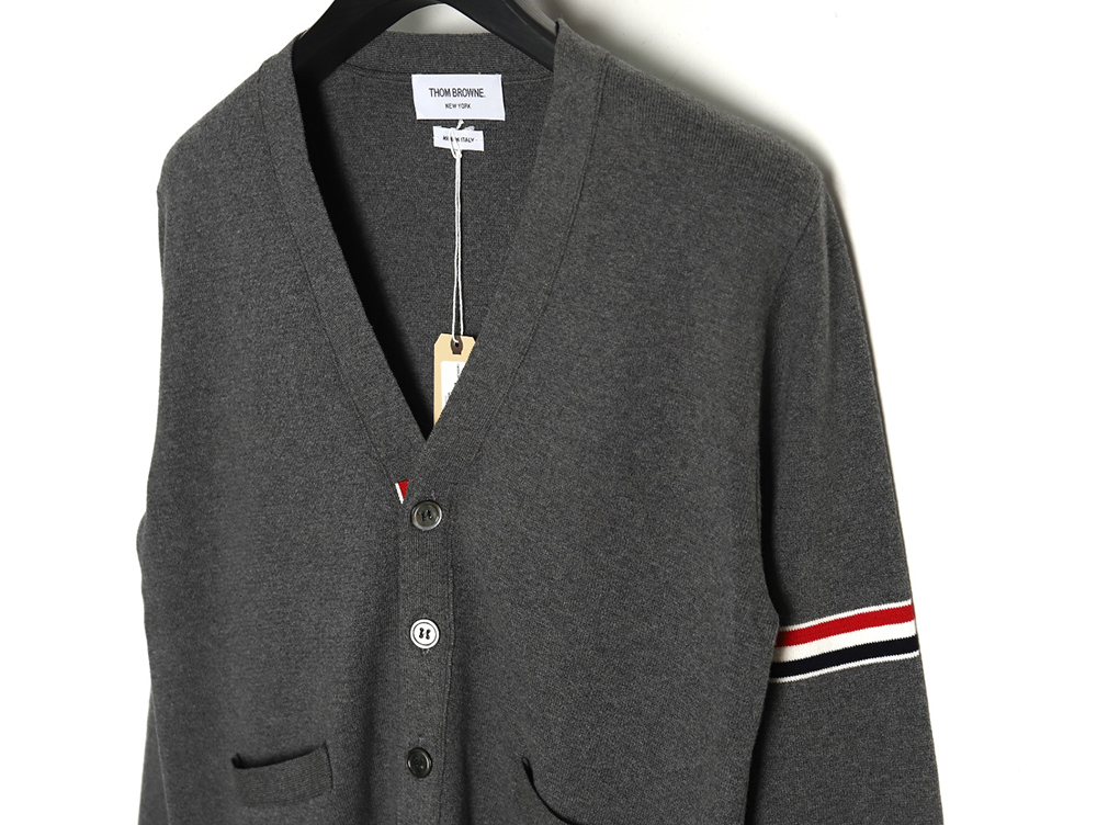 Thom Browne Double Sleeve Web Band Cardigan Sweater TSK3