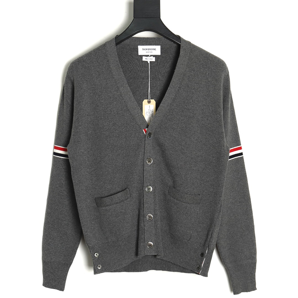 Thom Browne Double Sleeve Web Band Cardigan Sweater TSK3