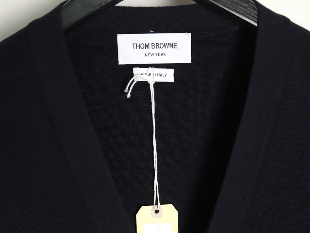 Thom Browne Double Sleeve Web Band Cardigan Sweater TSK4