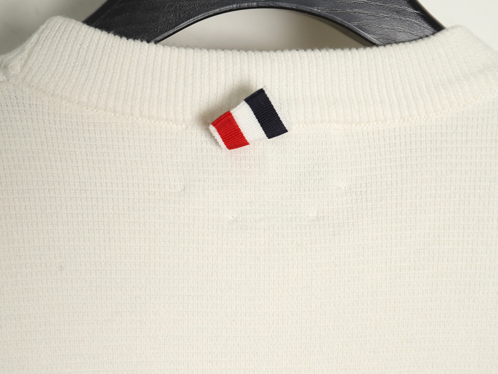 Thom Browne crew neck sweater with double sleeves and armband