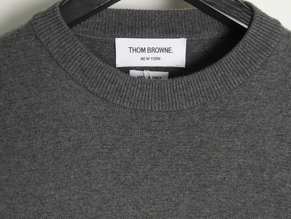 Thom Browne crew neck sweater with double sleeves and armband TSK1