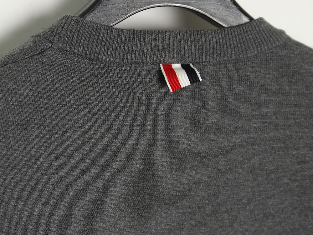 Thom Browne crew neck sweater with double sleeves and armband TSK1