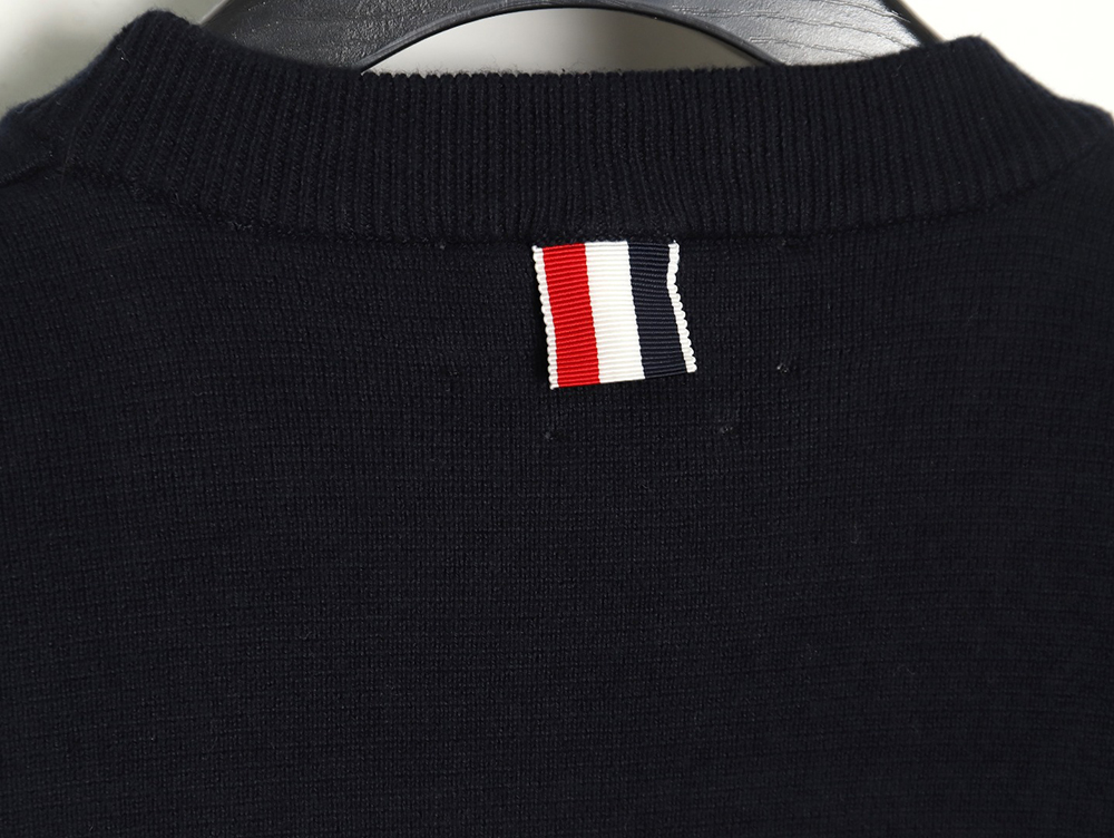 Thom Browne crew neck sweater with double sleeves and armband TSK2