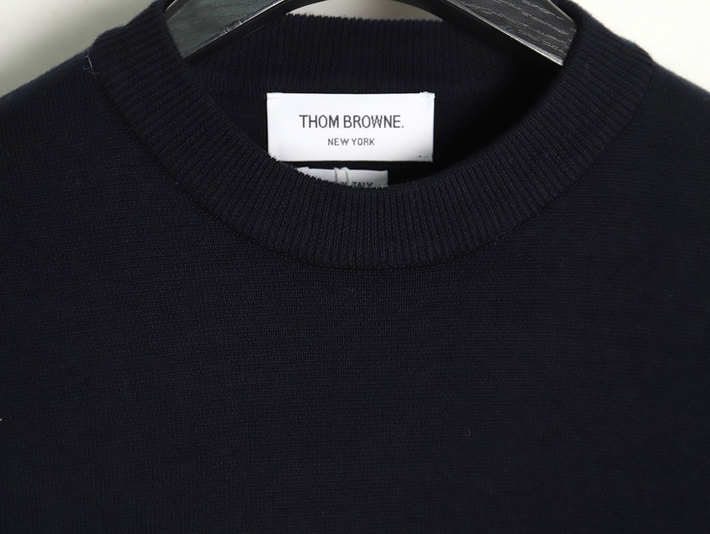 Thom Browne crew neck sweater with double sleeves and armband TSK2