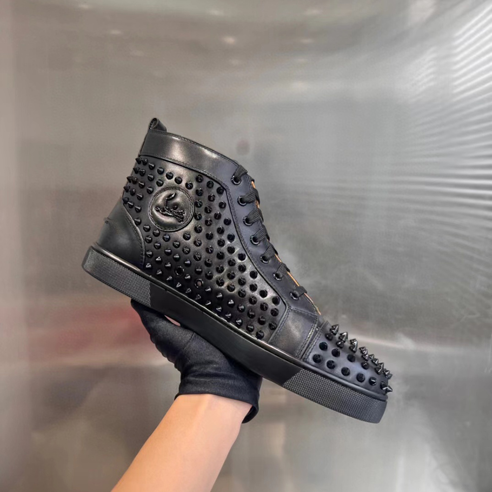 Christian Louboutin Louis Spikes Sneakers Black