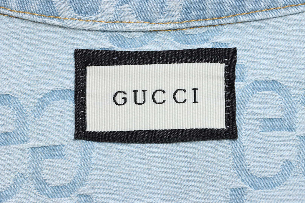 Gucci coconut palm embroidered denim jacket