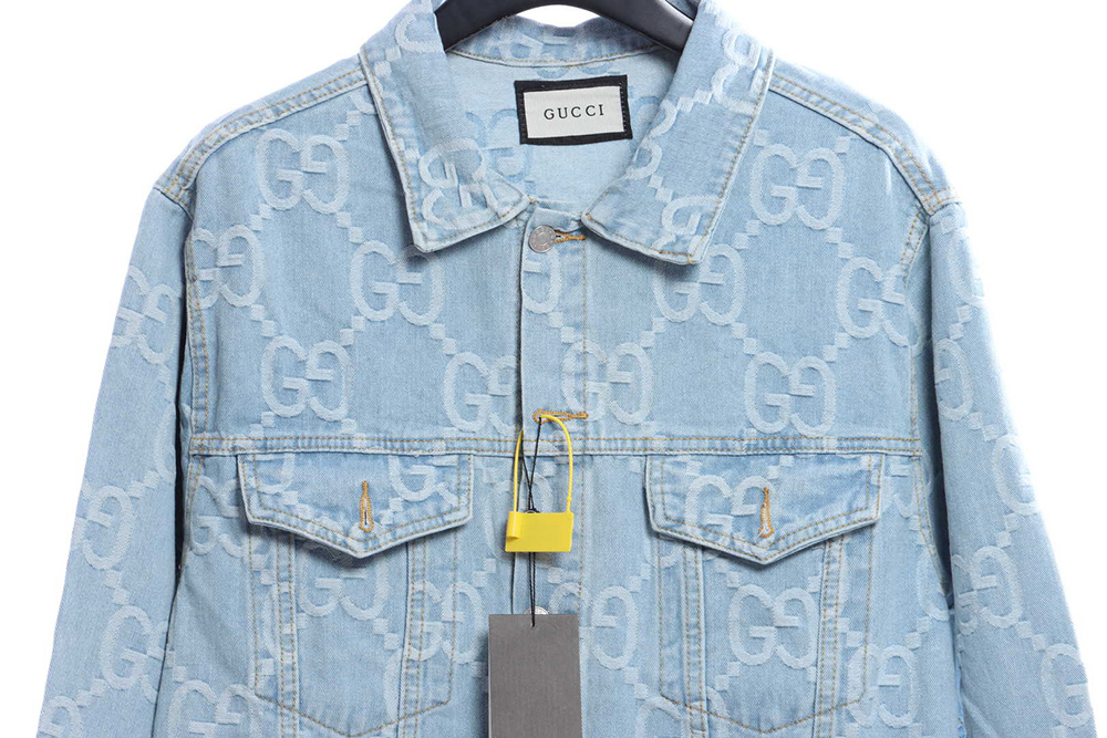 Gucci coconut palm embroidered denim jacket