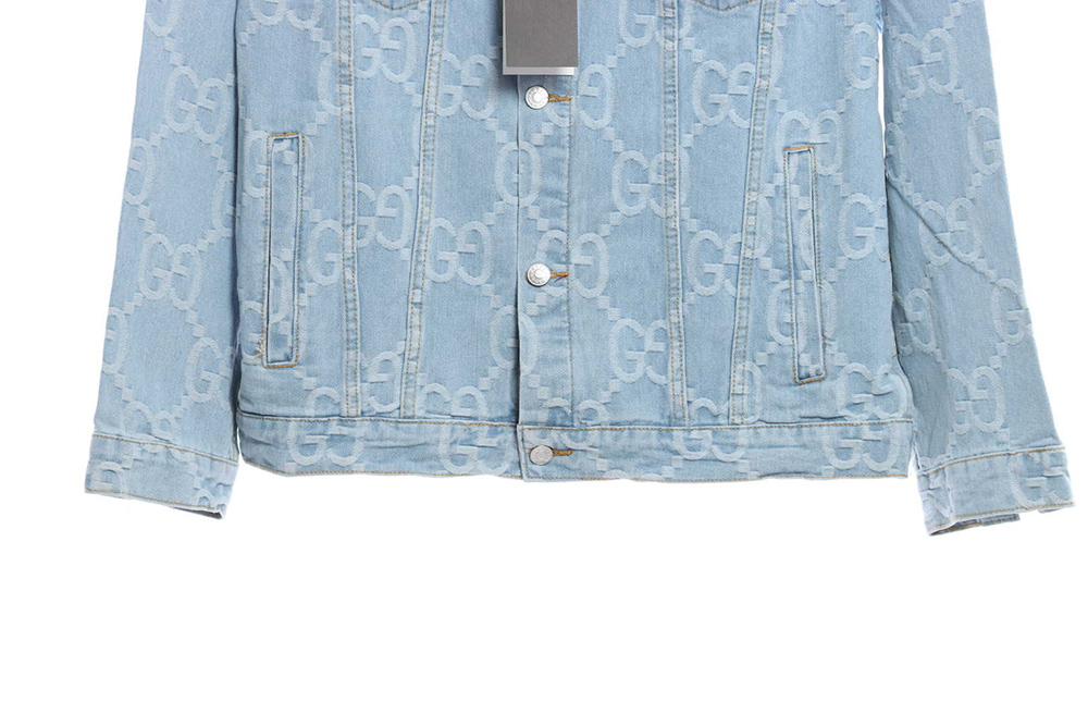 Gucci coconut palm embroidered denim jacket