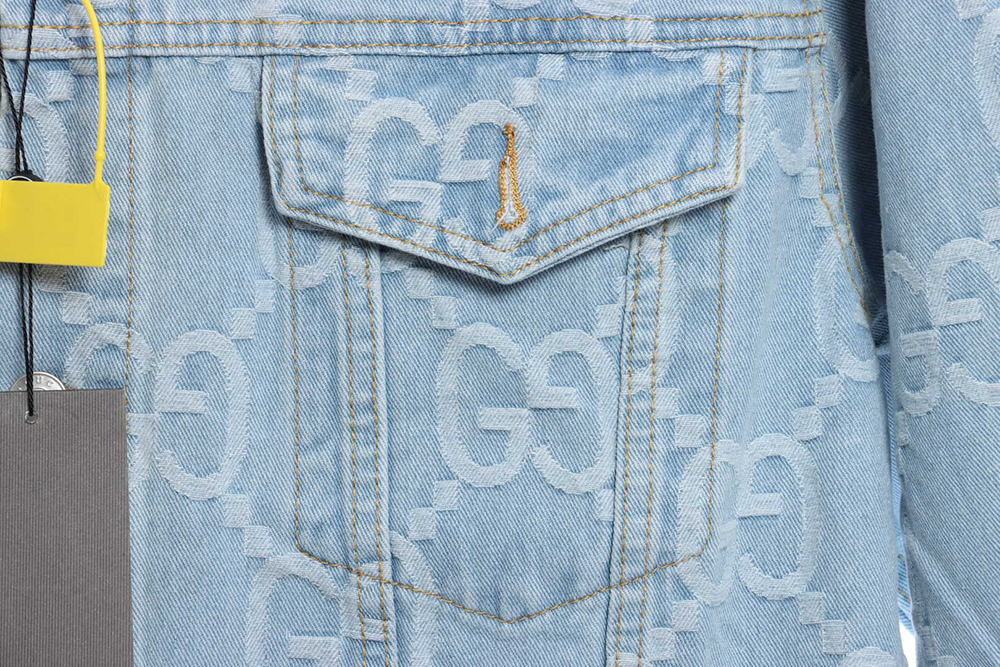 Gucci coconut palm embroidered denim jacket