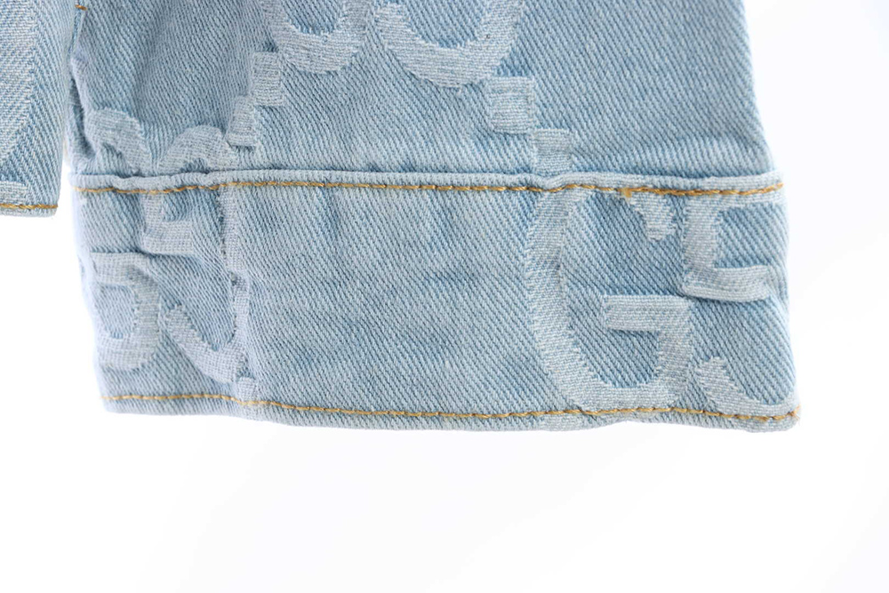 Gucci coconut palm embroidered denim jacket