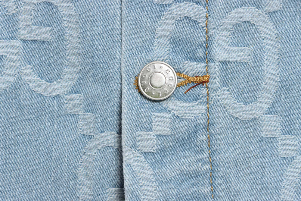 Gucci coconut palm embroidered denim jacket