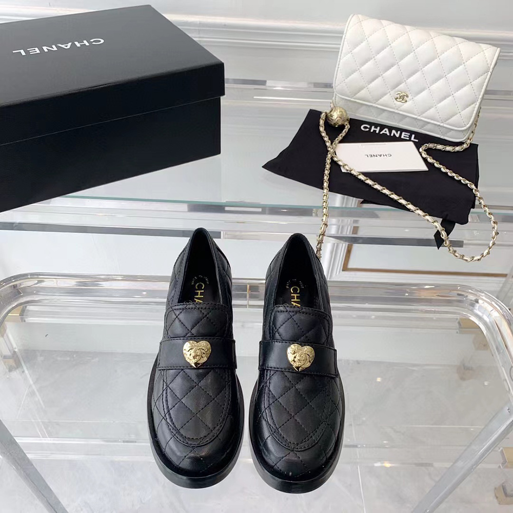 Chanel CC Heart Loafers