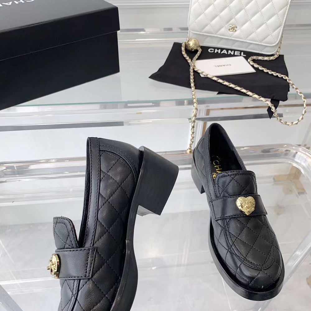 Chanel CC Heart Loafers