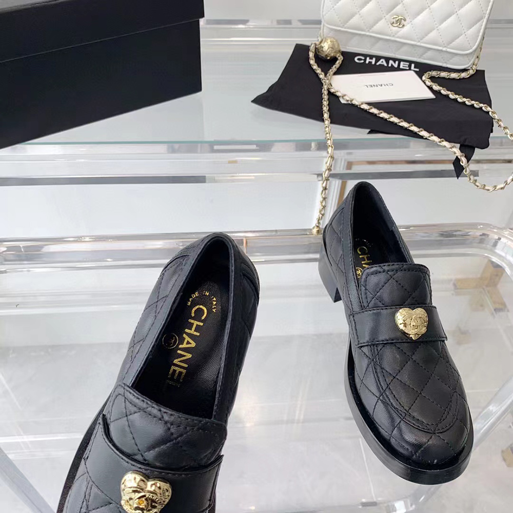 Chanel CC Heart Loafers