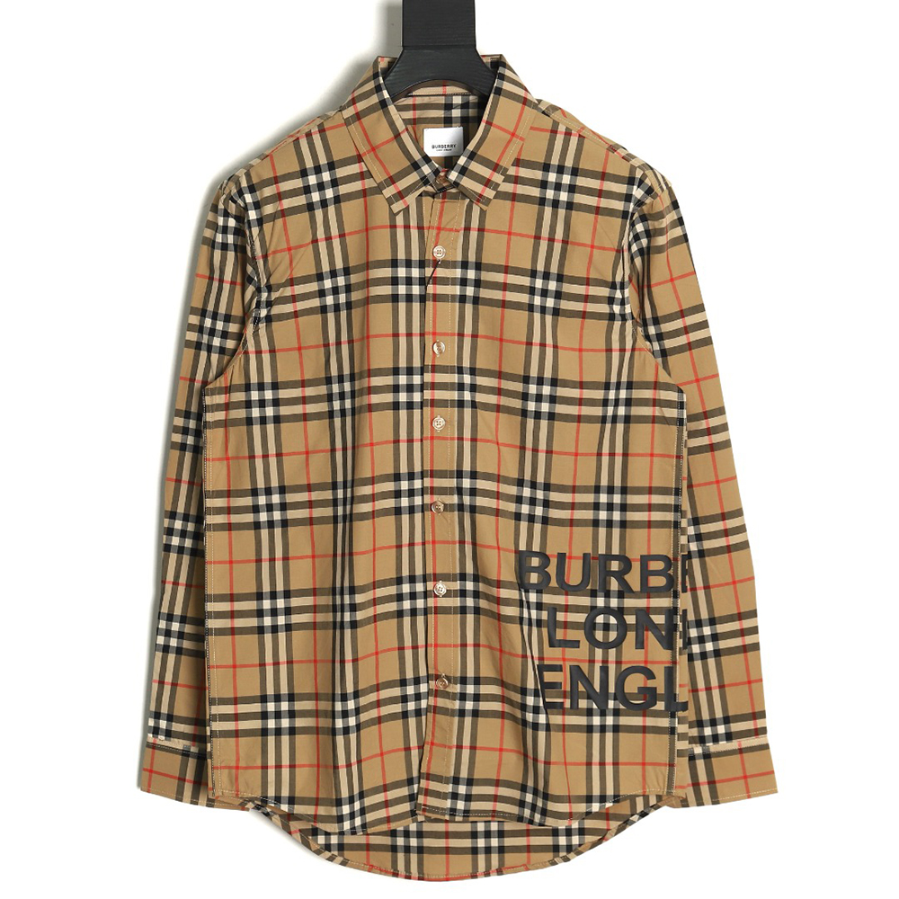 Burberry hem lettering check shirt