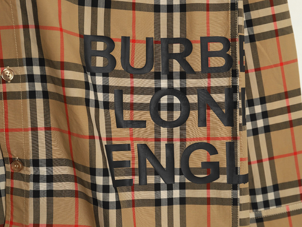 Burberry hem lettering check shirt