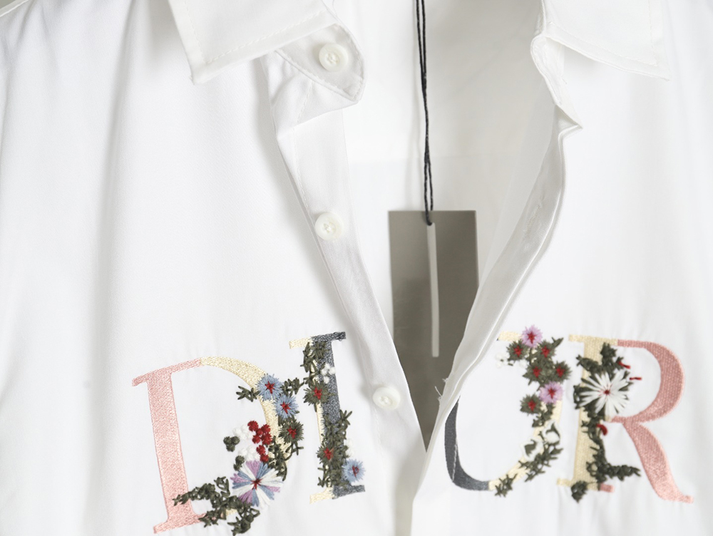 Dior gradient floral embroidered shirt long sleeves