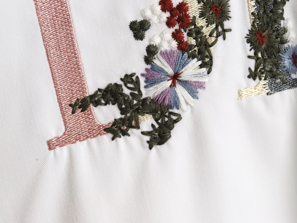 Dior gradient floral embroidered shirt long sleeves