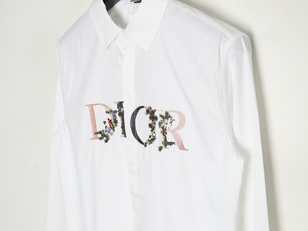 Dior gradient floral embroidered shirt long sleeves