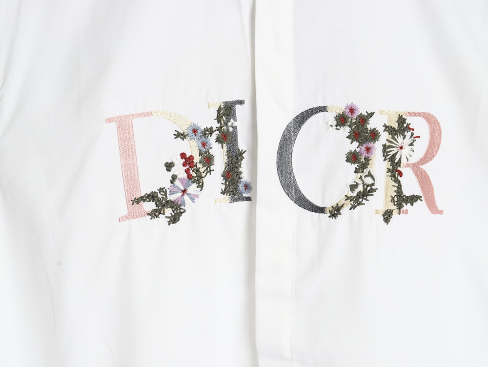 Dior gradient floral embroidered shirt long sleeves