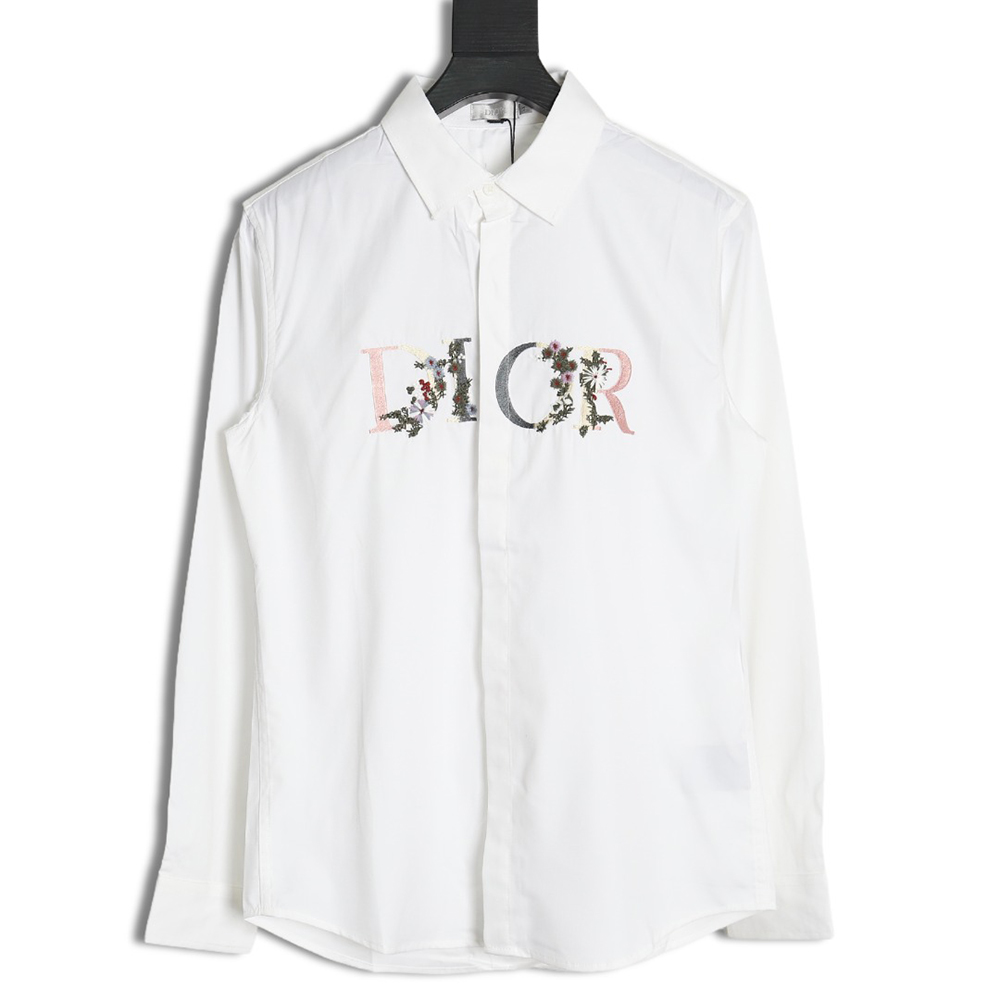 Dior gradient floral embroidered shirt long sleeves