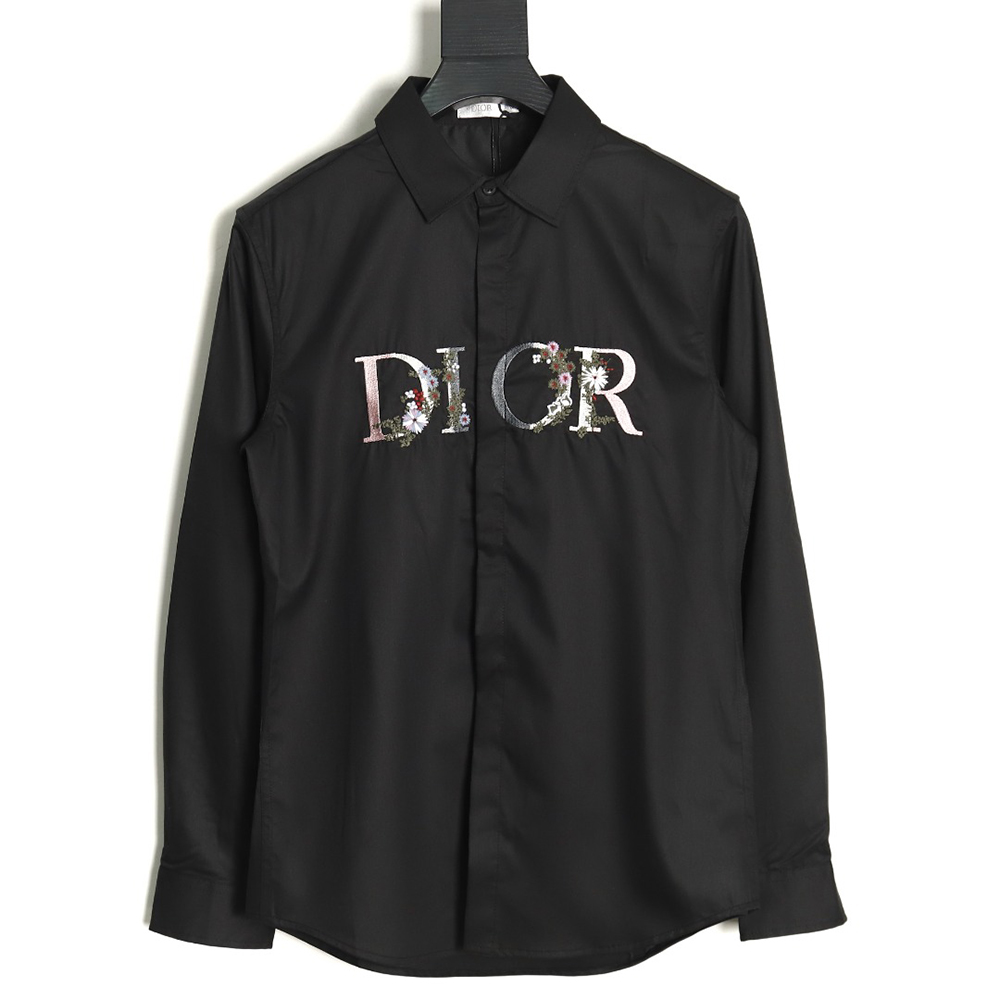 Dior gradient floral embroidered shirt long sleeves TSK1