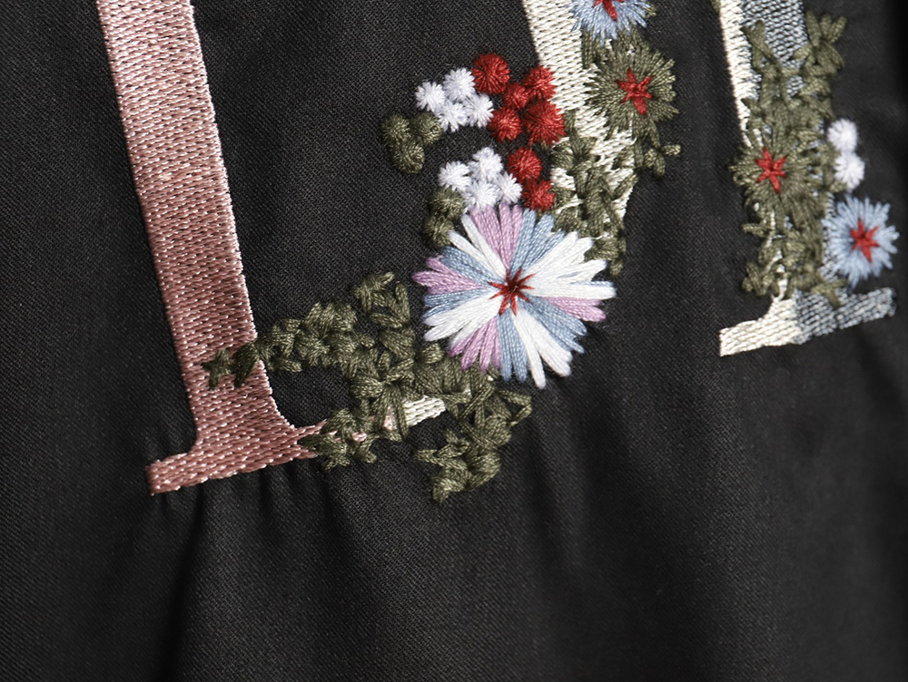 Dior gradient floral embroidered shirt long sleeves TSK1