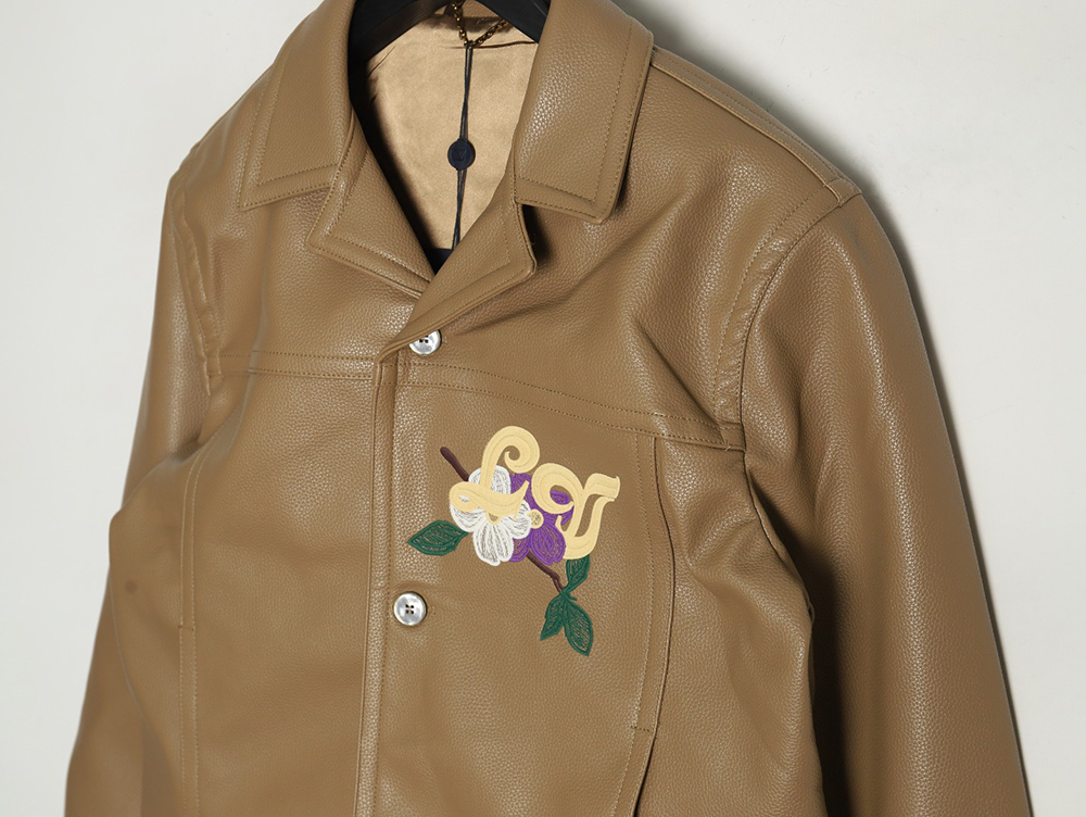 Louis Vuitton floral embroidered leather jacket