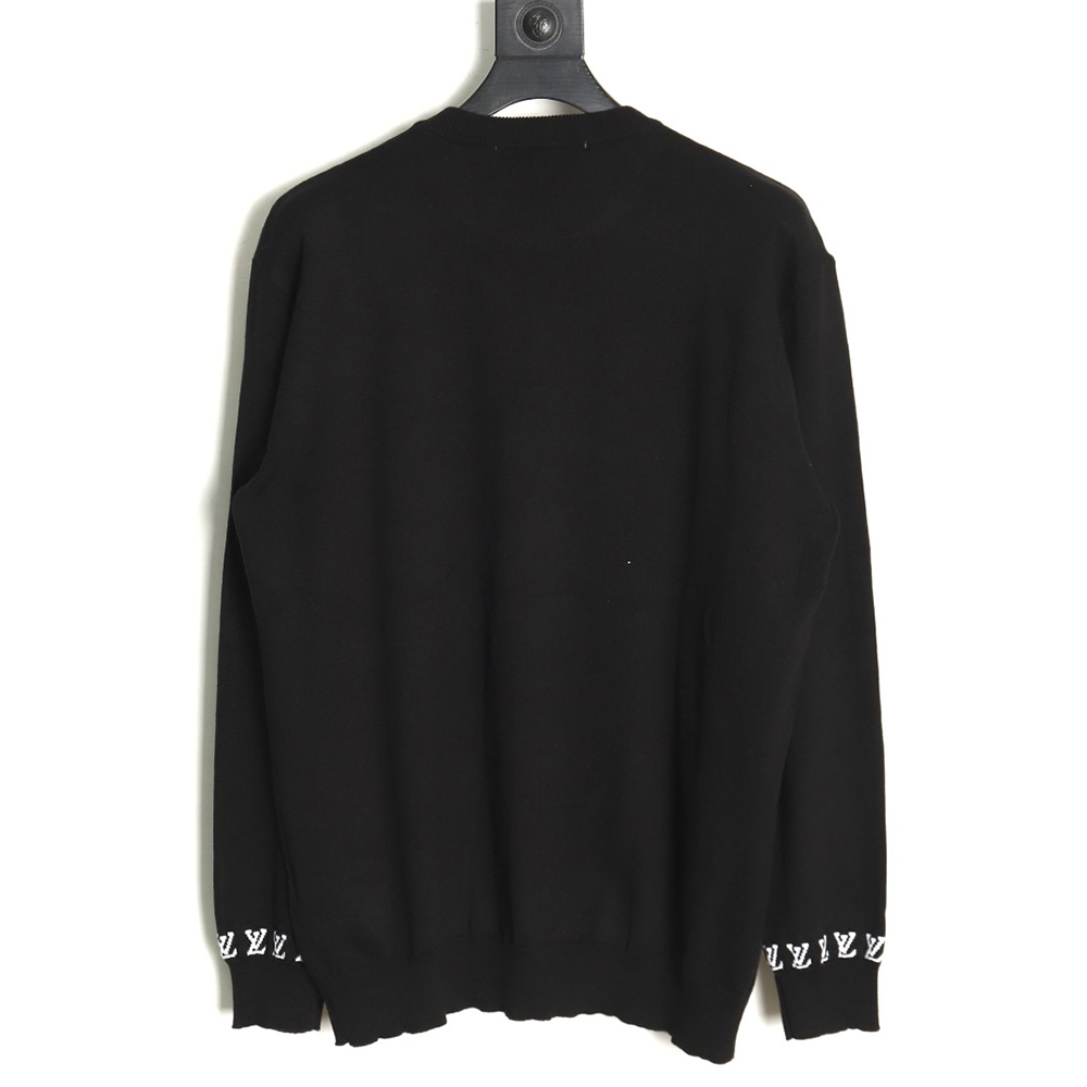 Louis Vuitton Letter Sleeve Crewneck Knit Sweater